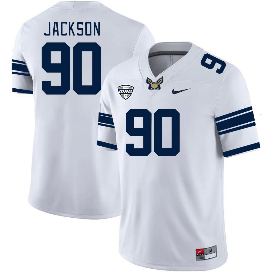 Men-Youth #90 LaJoshua Jackson Akron Zips 2023 College Football Jerseys Stitched Sale-White